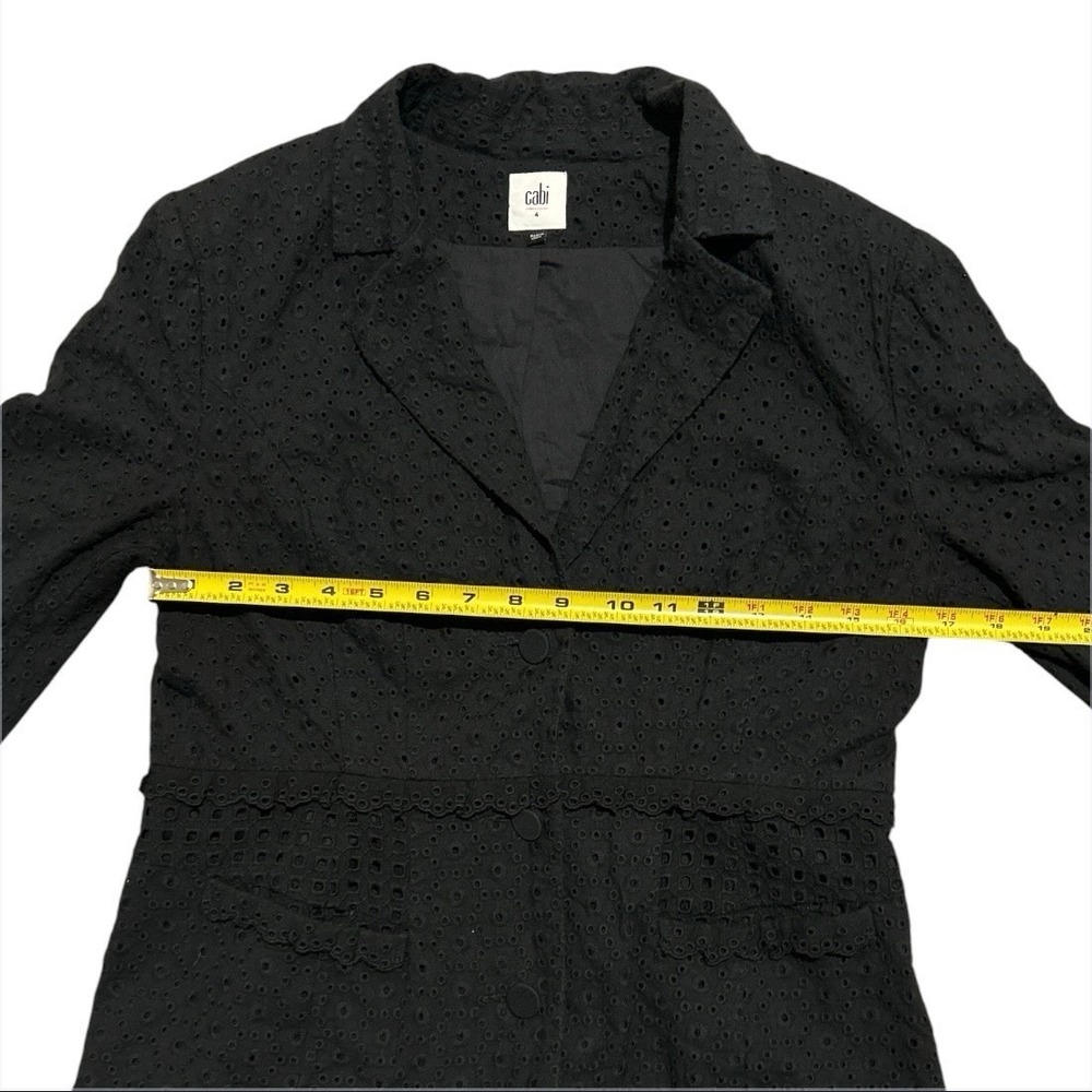 Cabi Women's Flamenco Black Eyelet Blazer Jacket Size 4 Capsule Wardrobe Career - Picture 7 of 7